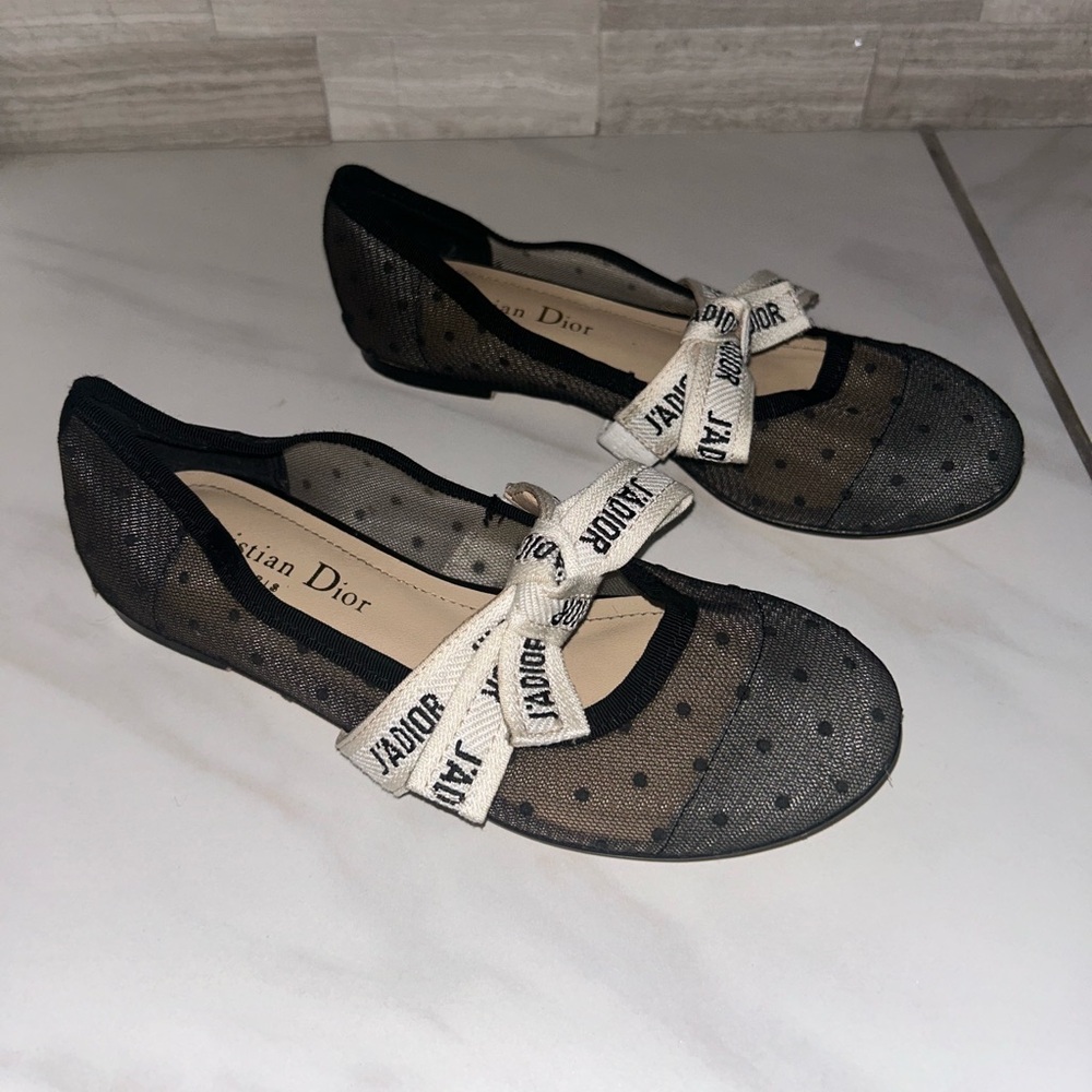 CHRISTIAN DIOR
MISS J'ADIOR DOTTED BALLET FLATS, SIZE: 35